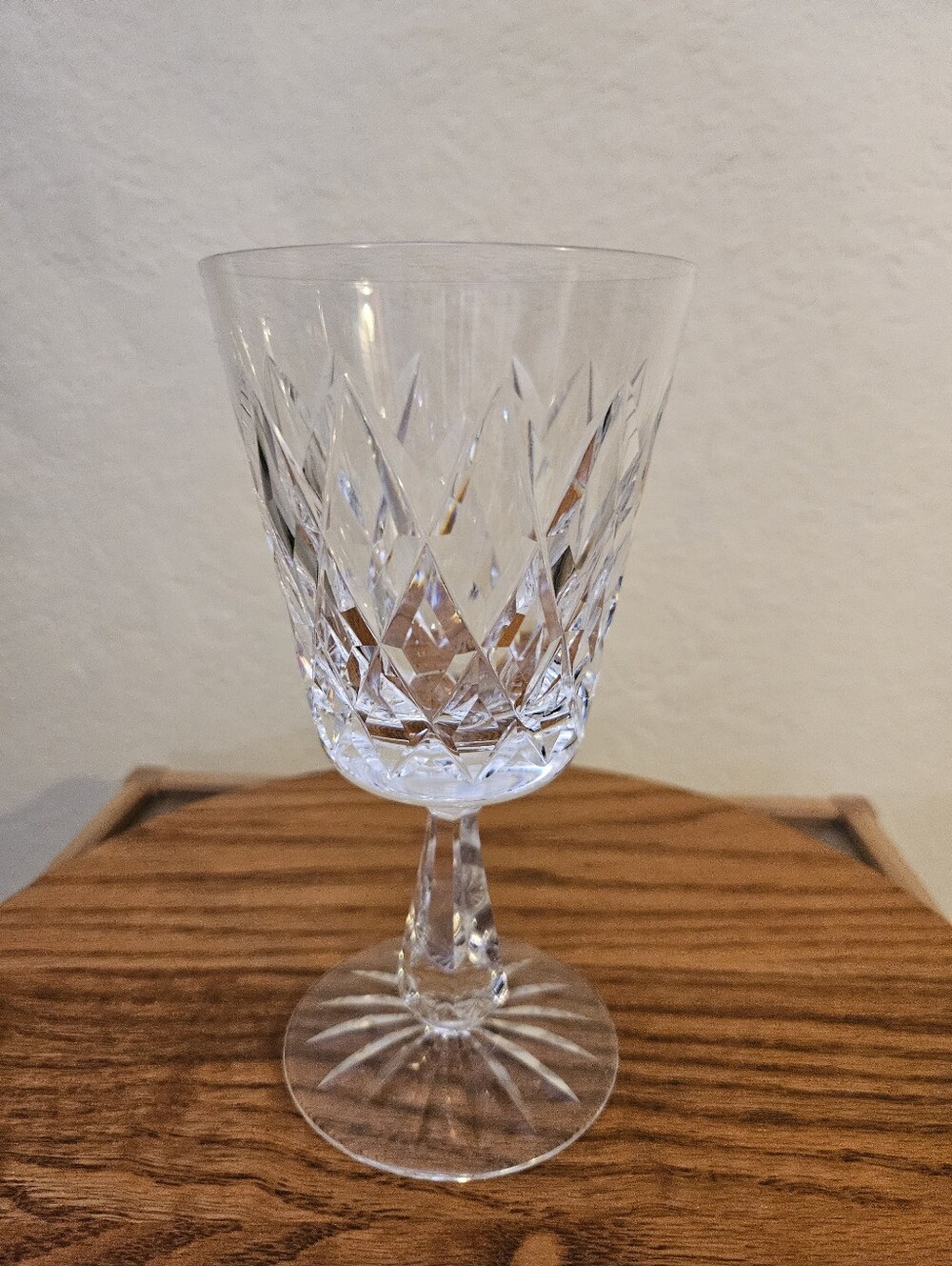 Waterford Crystal kinsale Goblet with Diamond cross Hatchcut Pattern